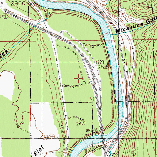 Topographic Map of Quartz Flat Campground, MT