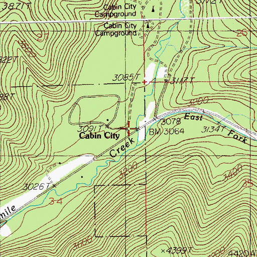 Topographic Map of Twelve Mile Creek Bridge, MT