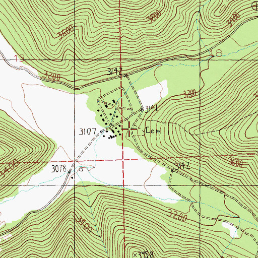 Topographic Map of Tarkio Cemetery, MT