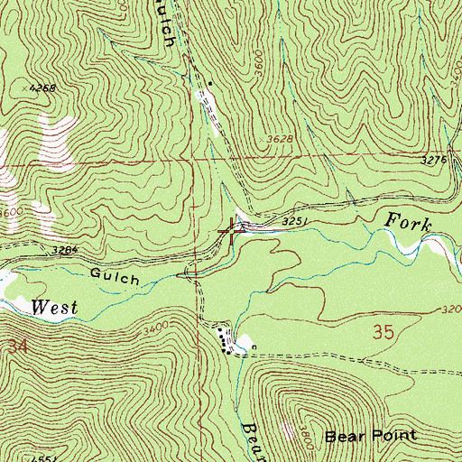 Topographic Map of Reservoir Creek, MT