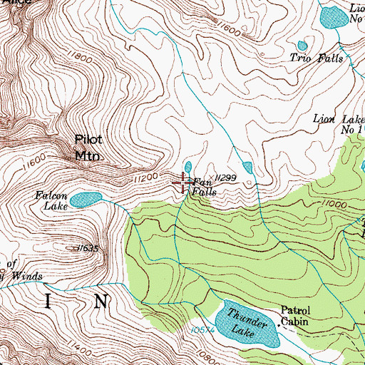 Topographic Map of Fan Falls, CO