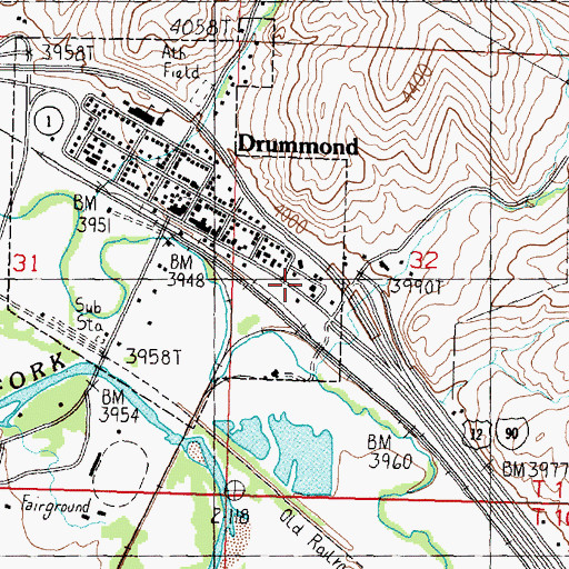 Topographic Map of Valley Rural Fire Department, MT