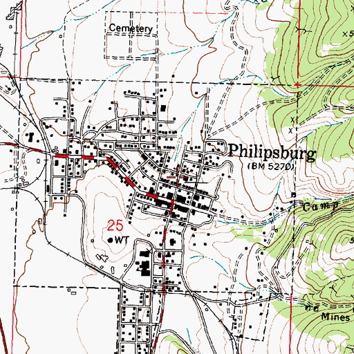 Topographic Map of Granite County Courthouse, MT