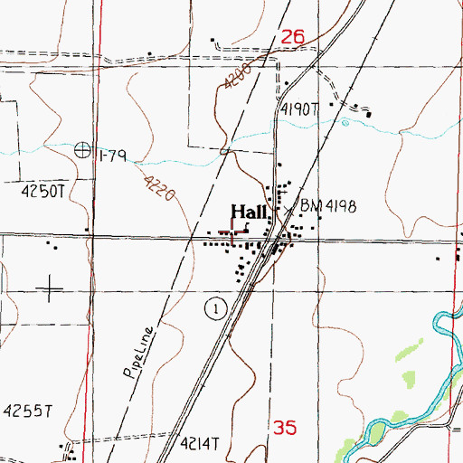 Topographic Map of Hall Elementary School, MT