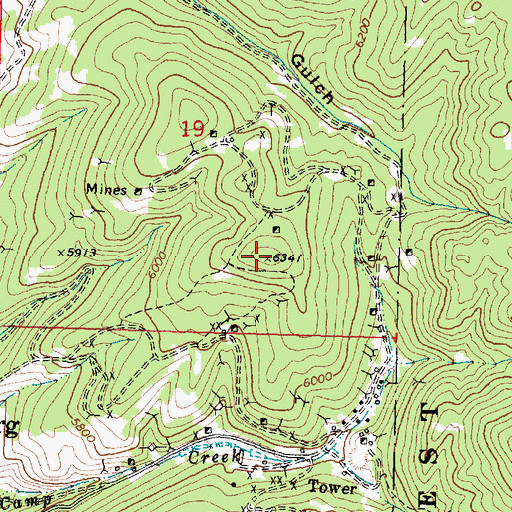 Topographic Map of Hope Hill, MT