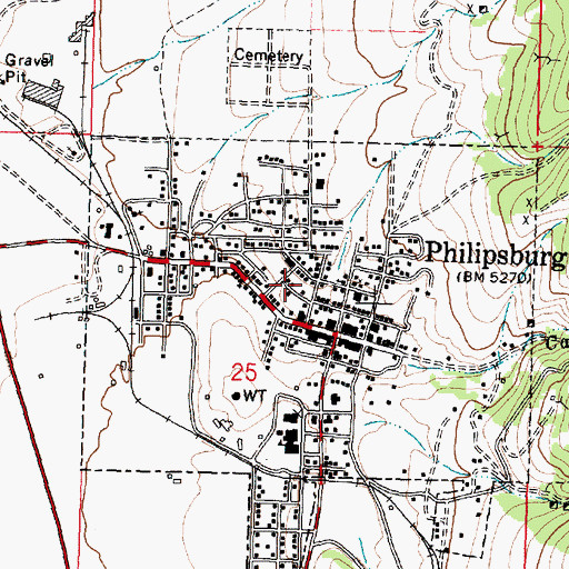 Topographic Map of First Presbyterian Church (historical), MT