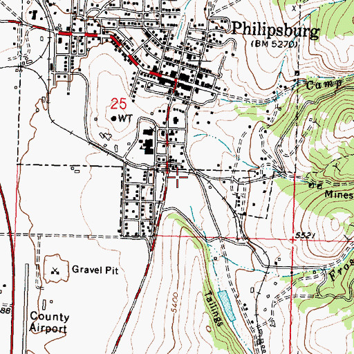 Topographic Map of Parkerville (historical), MT