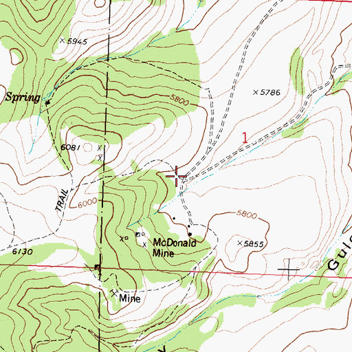 Topographic Map of Mariposa Post Office (historical), MT