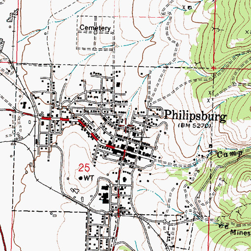 Topographic Map of Saint Andrews Episcopal Church, MT