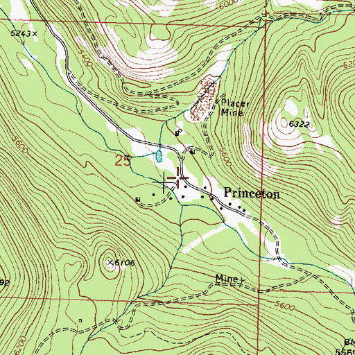 Topographic Map of Princeton School (historical), MT