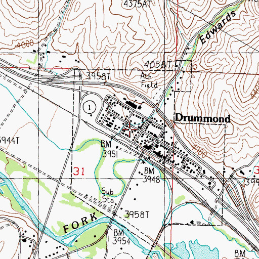 Topographic Map of Saint Michael Parish, MT