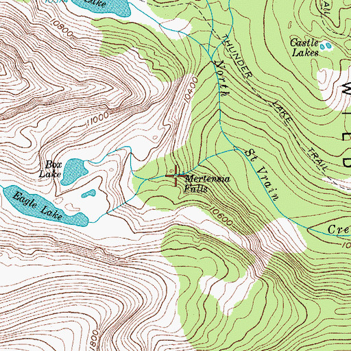Topographic Map of Mertensia Falls, CO
