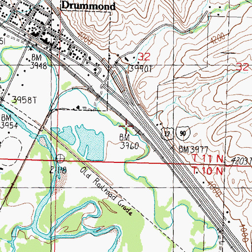 Topographic Map of Interchange 154, MT