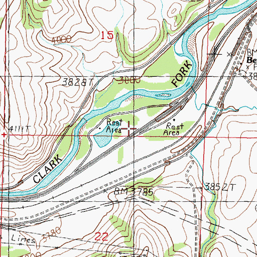 Topographic Map of Bearmouth Historical Marker, MT