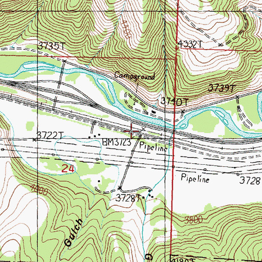 Topographic Map of Blakeley (historical), MT