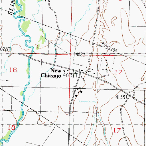 Topographic Map of New Chicago (historical), MT
