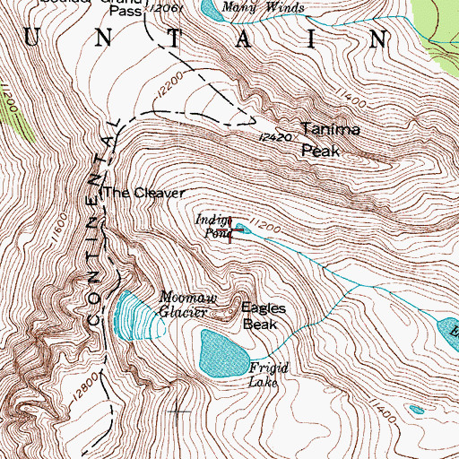 Topographic Map of Indigo Pond, CO