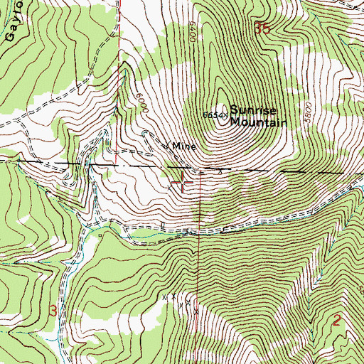 Topographic Map of Sunrise (historical), MT