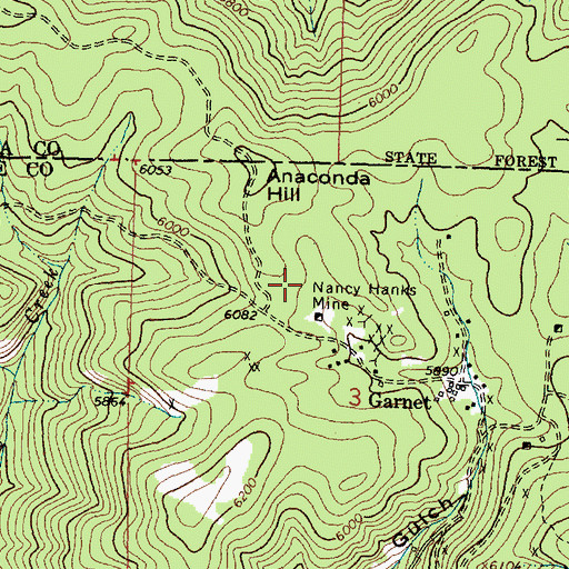 Topographic Map of Stump Town (historical), MT