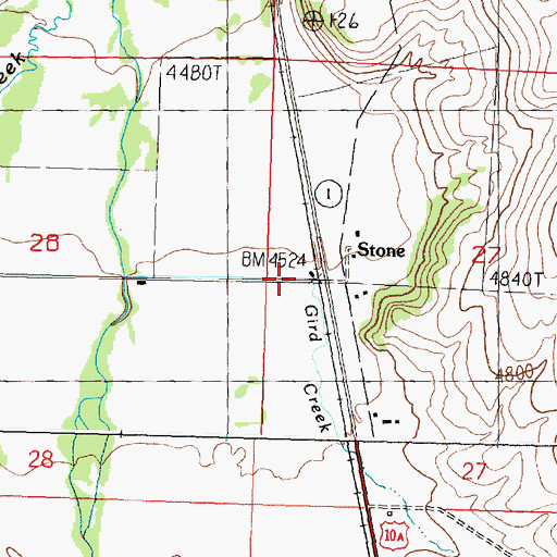 Topographic Map of Stone School (historical), MT