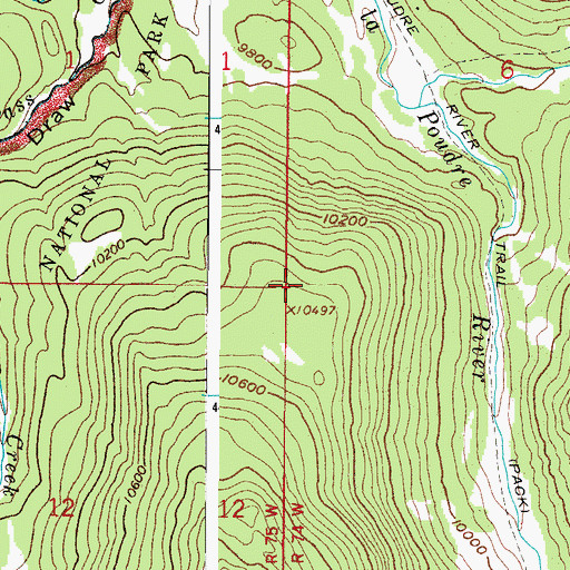 Topographic Map of Paradise Creek, CO