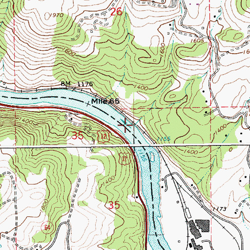 Topographic Map of Woodland Grade Creek, ID
