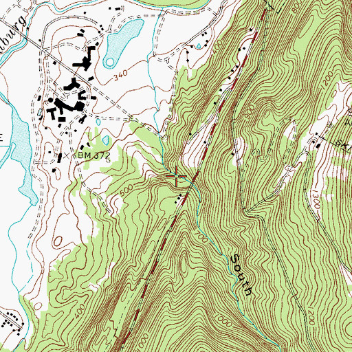 Topographic Map of Nevele Falls, NY
