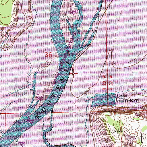 Topographic Map of Riverside (historical), MT
