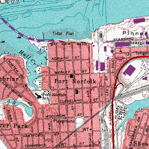 Topographic Map of Broad Street United Methodist Church, VA