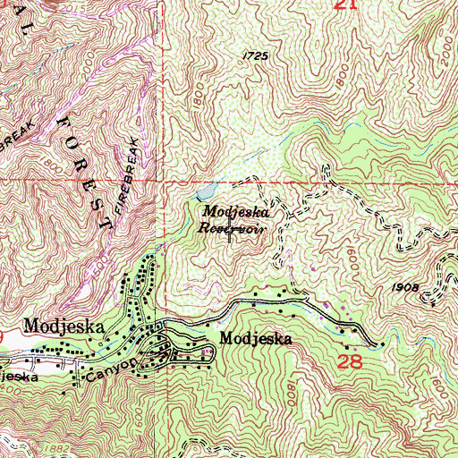 Topographic Map of Flores Peak, CA