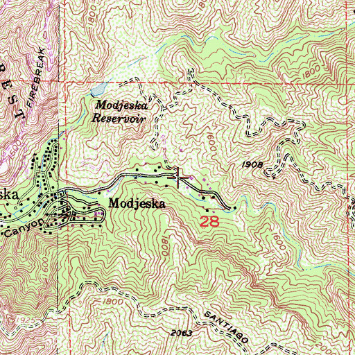 Topographic Map of Tucker Wildlife Sanctuary, CA