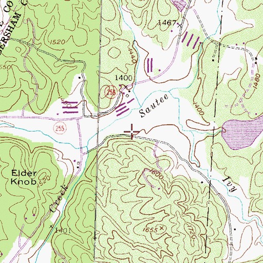 Topographic Map of Sautee Valley, GA