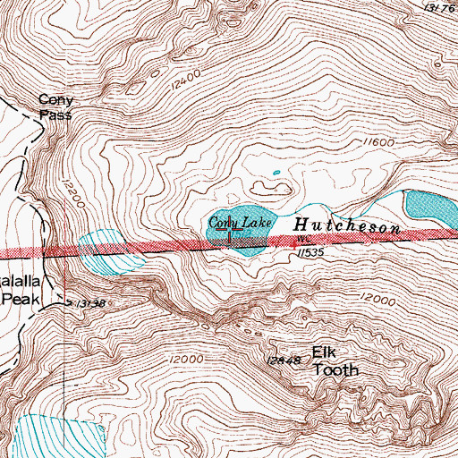 Topographic Map of Cony Lake, CO