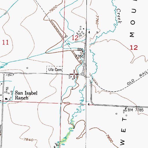 Topographic Map of Ula (historical), CO