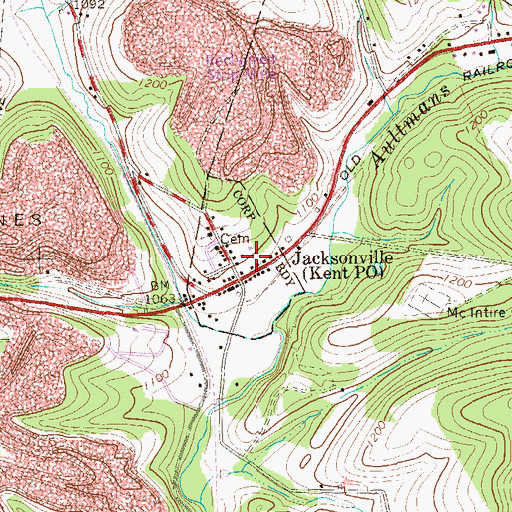 Topographic Map of Kent Post Office, PA