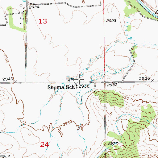 Topographic Map of Snoma (historical), SD