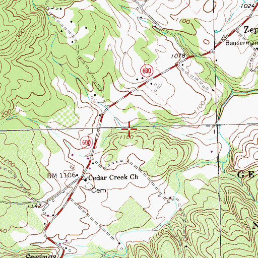 Topographic Map of Millers Run, VA