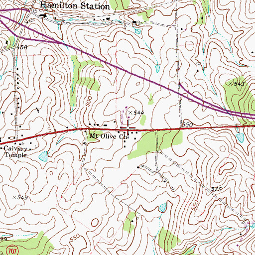 Topographic Map of Brownsville, VA