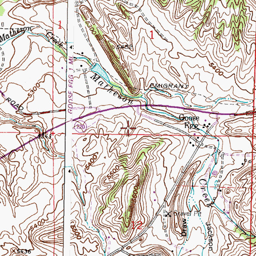 Topographic Map of Goose Egg Post Office (historical), WY
