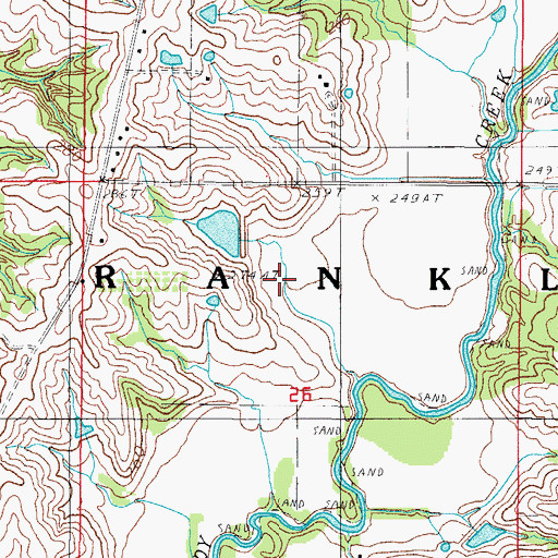 Topographic Map of Boswell Cemetery, MO