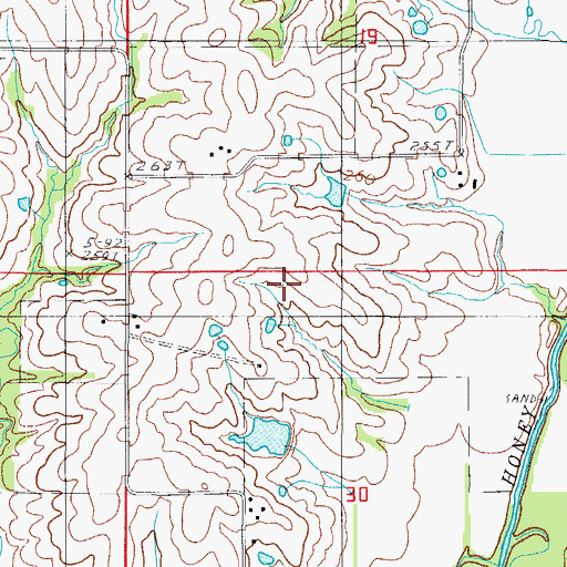 Topographic Map of Carpenter Cemetery, MO