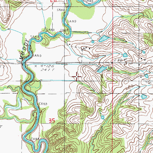 Topographic Map of James Clark Cemetery, MO