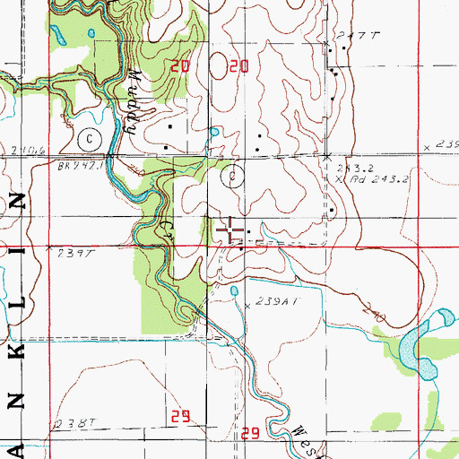 Topographic Map of Moore Cemetery, MO