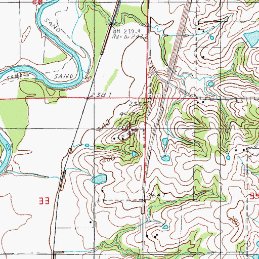Topographic Map of Speer Cemetery, MO