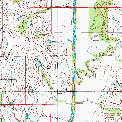 Topographic Map of Wise Cemetery, MO