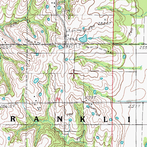Topographic Map of Trussell Cemetery, MO