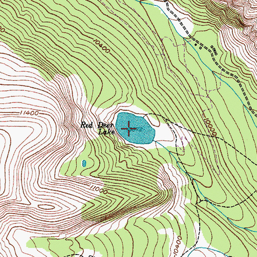 Topographic Map of Red Deer Lake, CO