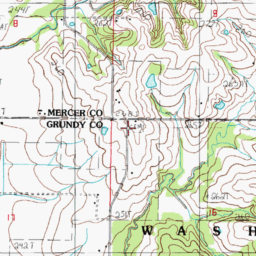 Topographic Map of Wild Cemetery, MO