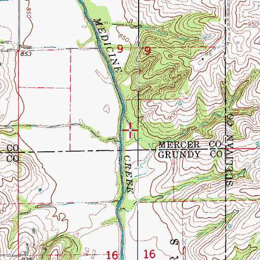 Topographic Map of White Oak Cemetery, MO