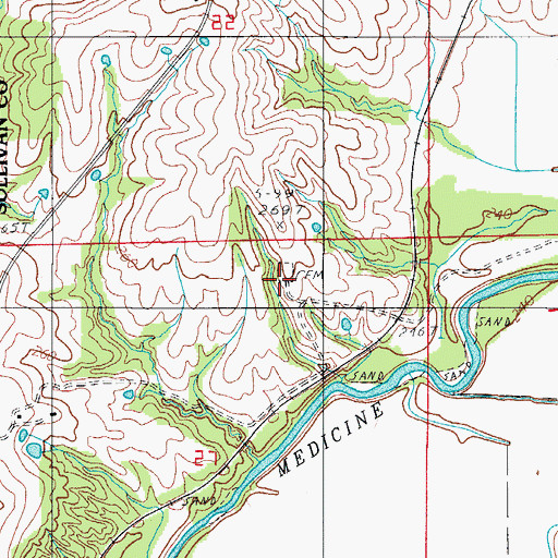 Topographic Map of Haley Cemetery, MO